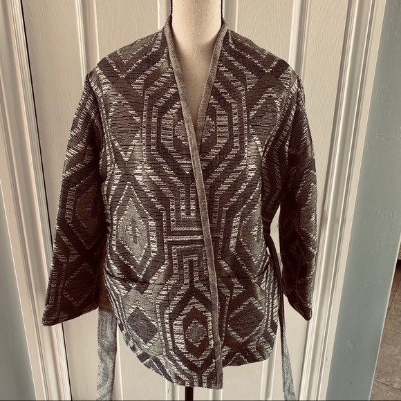 NWT IRO Bianza Kimono Style JKT Sz 38 BLK/Ecru/Sil - Picture 12 of 16